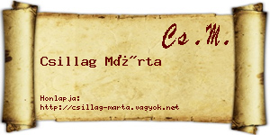 Csillag Márta névjegykártya
