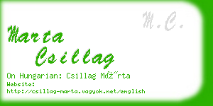 marta csillag business card